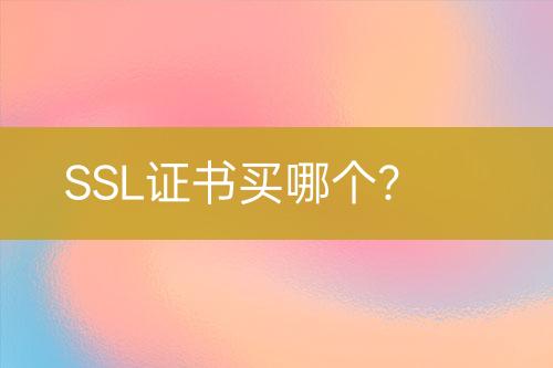 SSL證書買哪個(gè)？