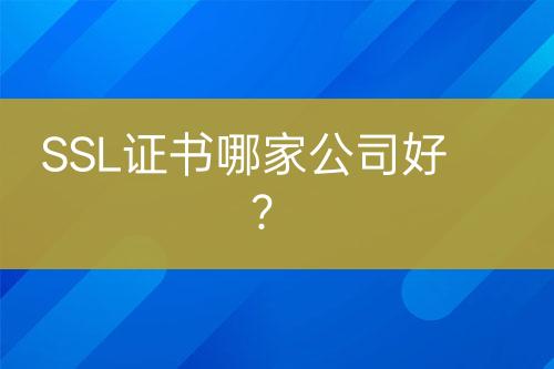 SSL證書(shū)哪家公司好？