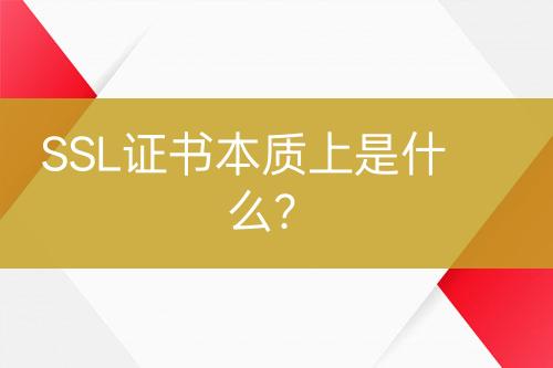 SSL證書本質(zhì)上是什么？