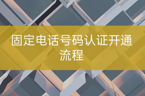 固定電話號碼認(rèn)證實(shí)施流程