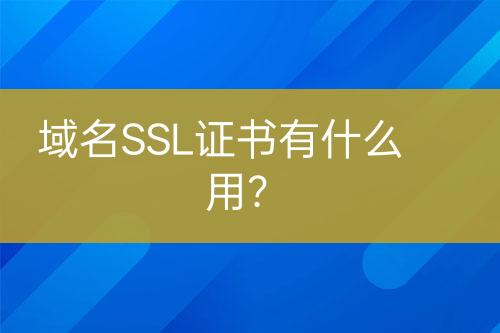 域名SSL證書有什么用？