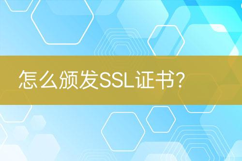 怎么頒發(fā)SSL證書？