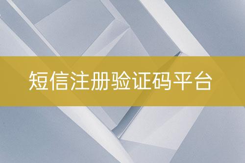 短信注冊驗(yàn)證碼平臺