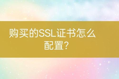 購(gòu)買的SSL證書怎么配置？